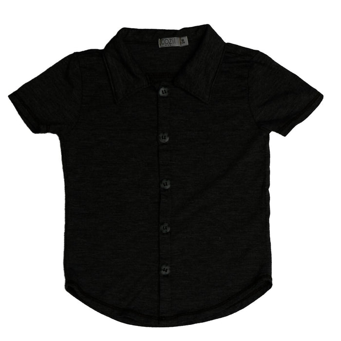 cozii - Short Sleeve Button Shirt (Black)