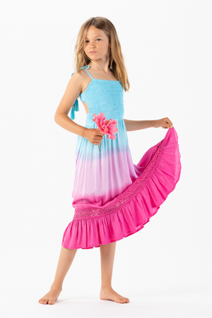 Tiare Hawaii- Kids Avalon Dress Turquoise Violet Ombre