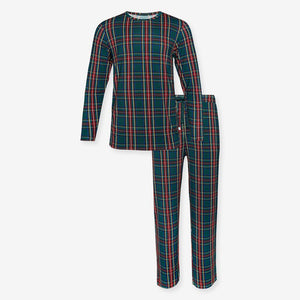 Posh Peanut - Tartan Plaid Men Long Sleeve Pajamas Set