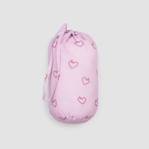 MTL- Heart Print on Orchid Hooded Packable