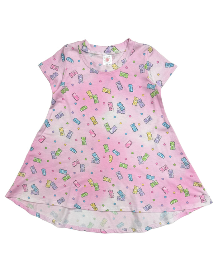 esme- Short Sleeve Hi-Low Dress ( Candy Bears )