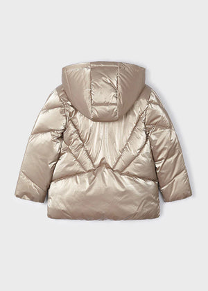 mayoral - metallic puffer coat (Sepia)