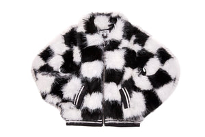 MIA New York - Checker Fur Jacket (Black/White)