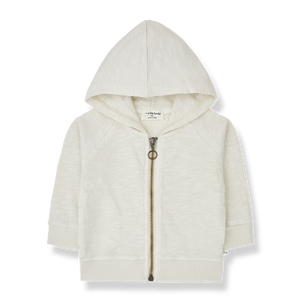One More In The Family- MANUELE Zip UP HOODIE (ivory )