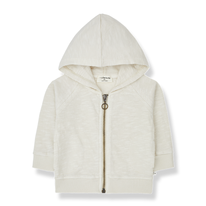 One More In The Family- MANUELE Zip UP HOODIE (ivory )