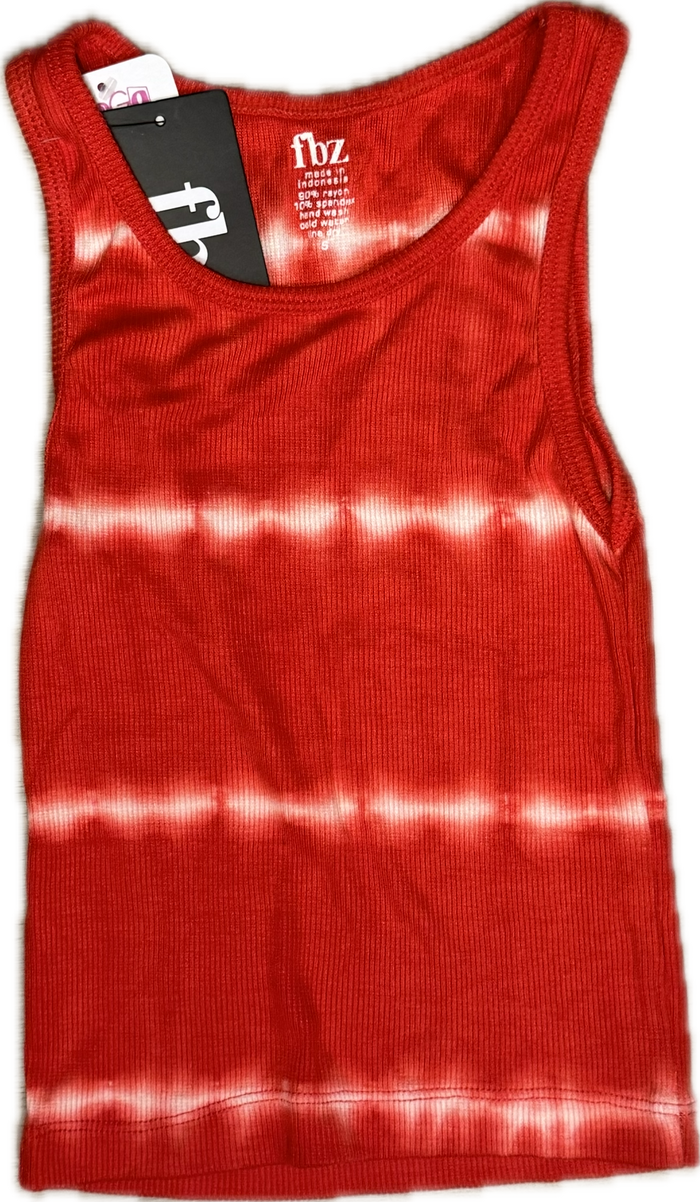 FLOWERS BY ZOE-   White Lines Tank Top (Red)