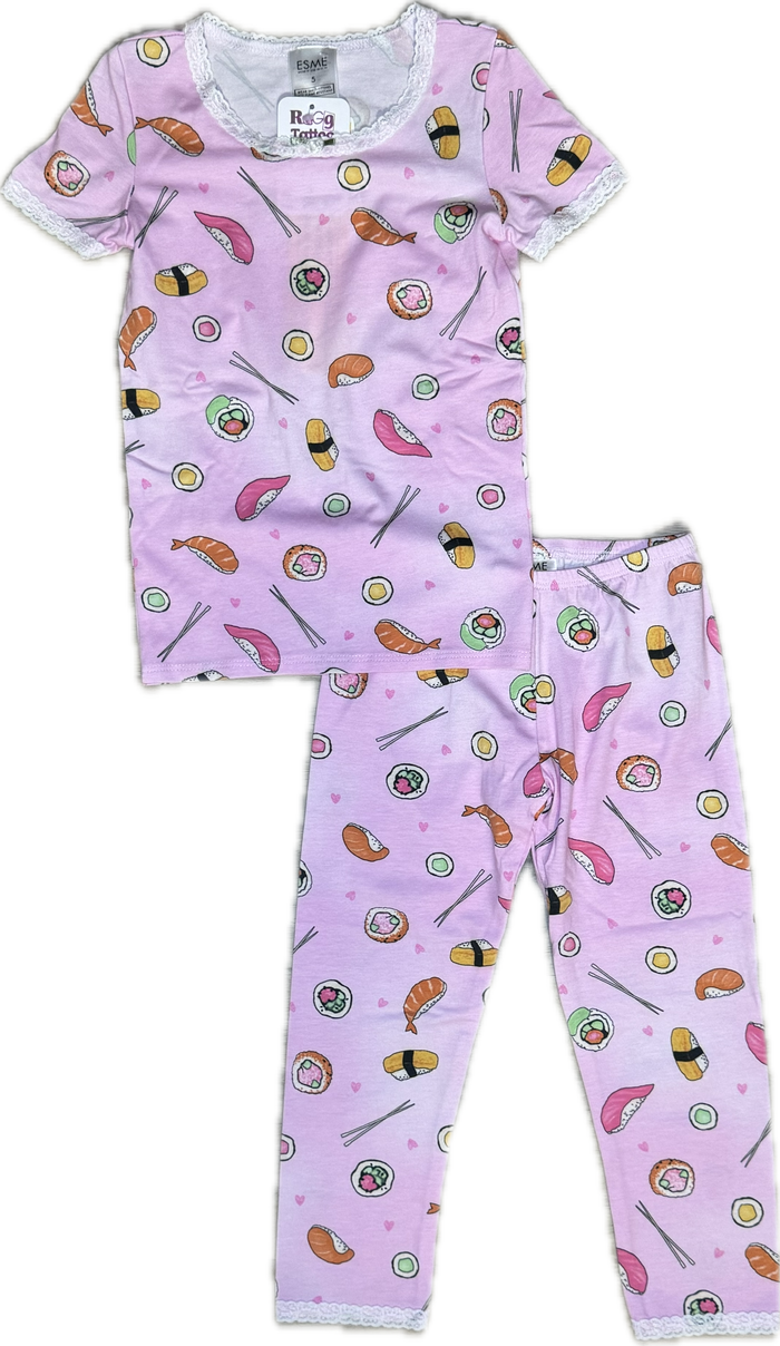 esme- Pink Sushi Short Sleeve Pajama Set
