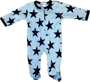 BABY STEPS- Footie/Large Star, Blue