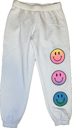 FIREHOUSE-  Multi Smileys Sweatpants (White)