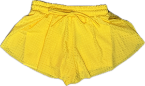 Flowers By Zoe- Yellow Mesh Shorts
