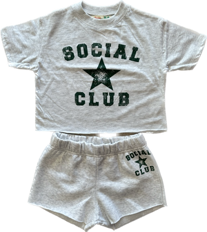 Vintage Havana- Ash Grey Social Club T-Shirt and Shorts Set