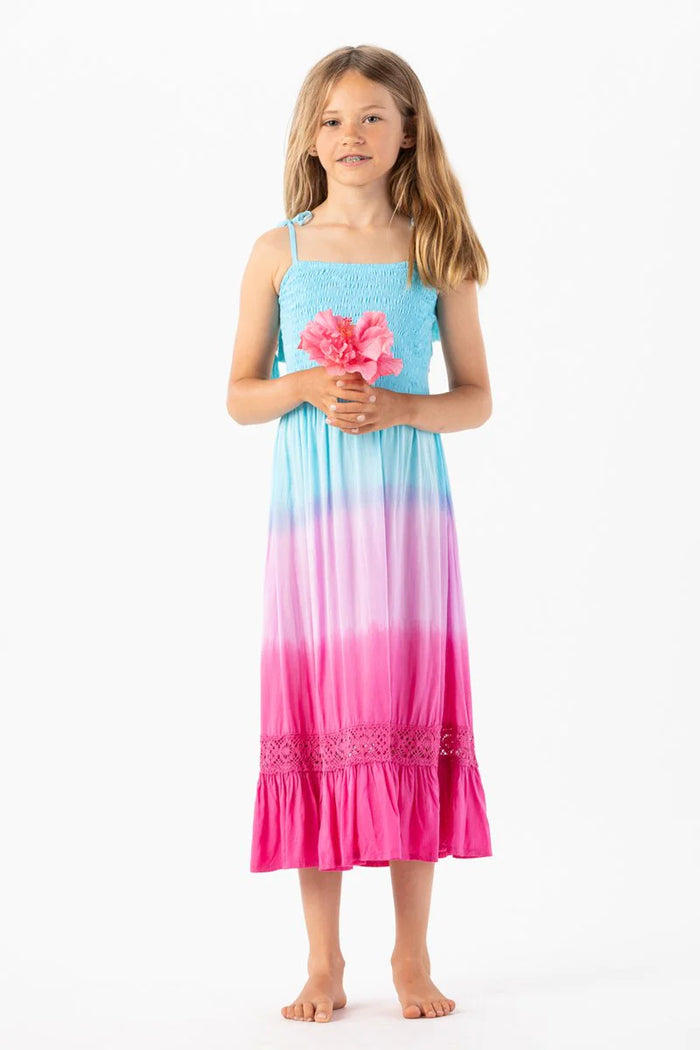 Tiare Hawaii- Kids Avalon Dress Turquoise Violet Ombre