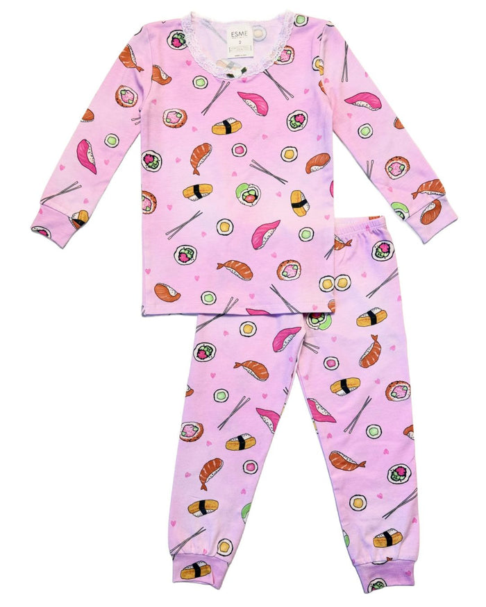 esme- Pink Sushi Long Sleeve Pajama Set