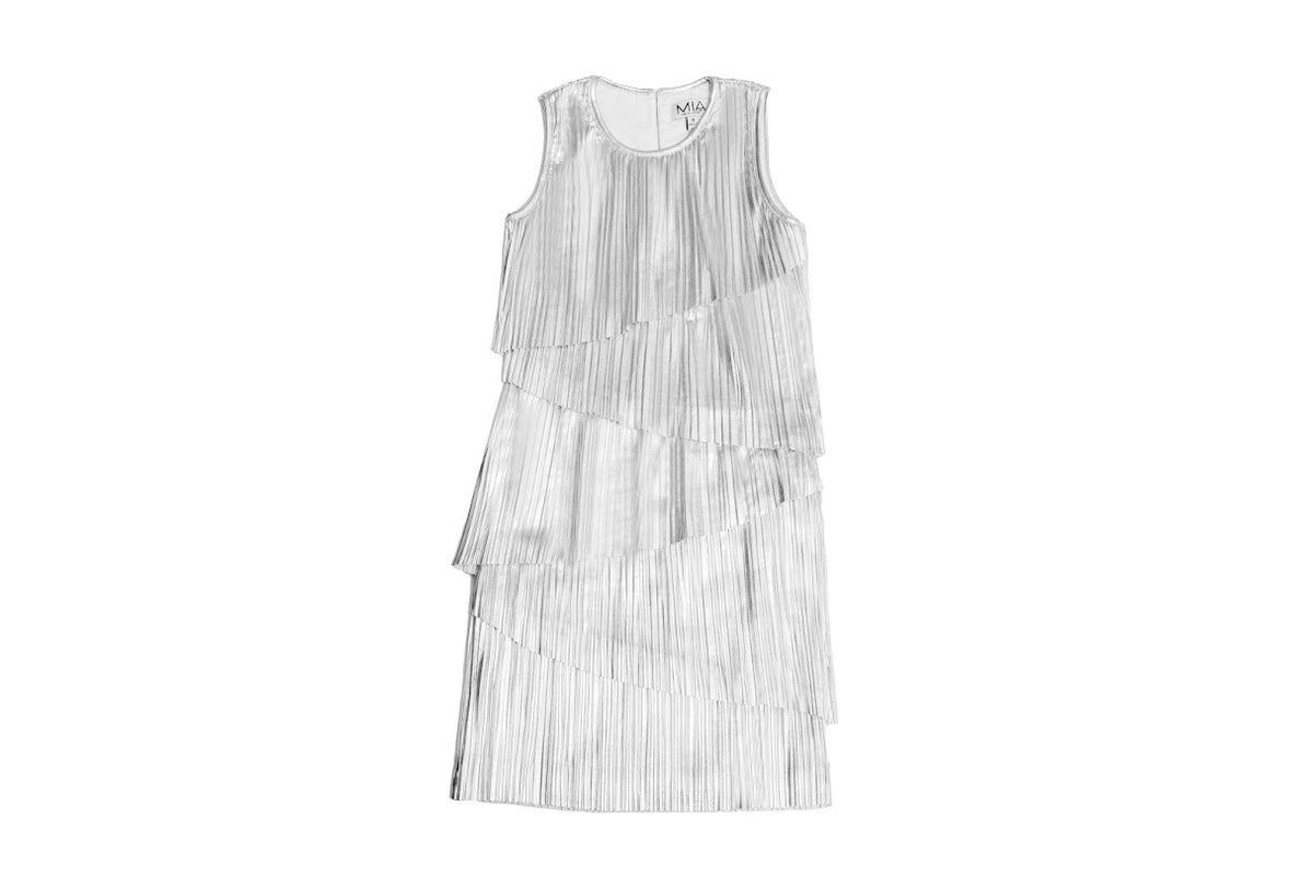 MIA Pleated Dress Silver No Ragg Tattoo