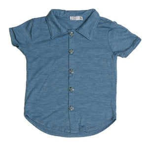 cozii - Short Sleeve Button Shirt (Denim Blue)