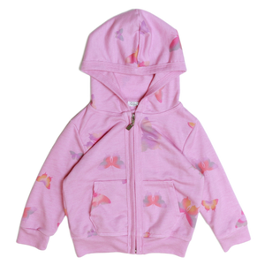 Cozii- Butterfly Zip-Up Hoodie (Pink)