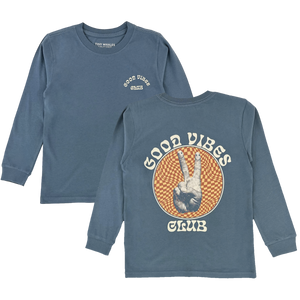 TINY WHALES- Good Vibes Club Long Sleeve Shirt (Brick)