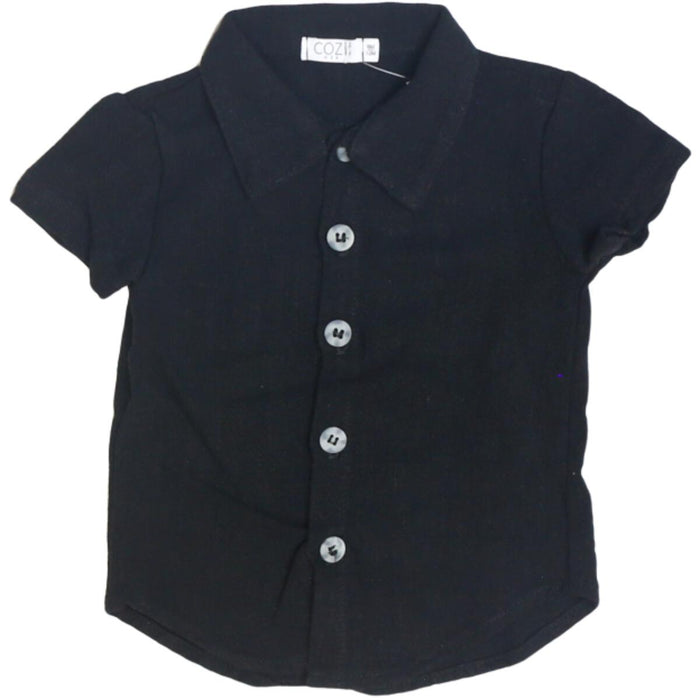 Cozii- S/S BUTTON UP SHIRT (black)