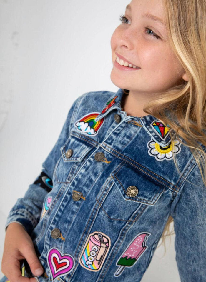 Lola and the Boys- All About The Patch Crop Denim Jacket