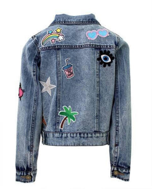 Lola and the Boys- All About The Patch Crop Denim Jacket