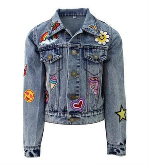 Lola and the Boys- All About The Patch Crop Denim Jacket