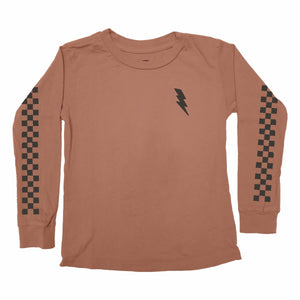 TINY WHALES- Mr. Dynamite Long Sleeve Tee (brick)