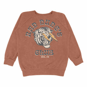 TINY WHALES- Rad Dude's Raglan Sweatshirt (mineral brick)