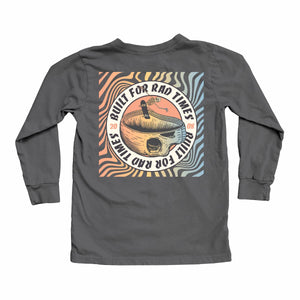 TINY WHALES- Built For Rad Times Long Sleeve Tee (vintage black)