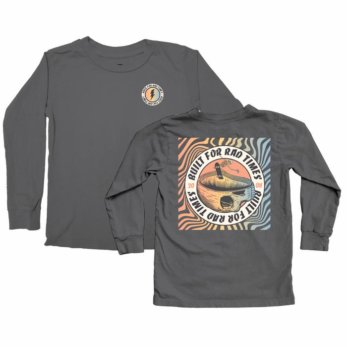 TINY WHALES- Built For Rad Times Long Sleeve Tee (vintage black)