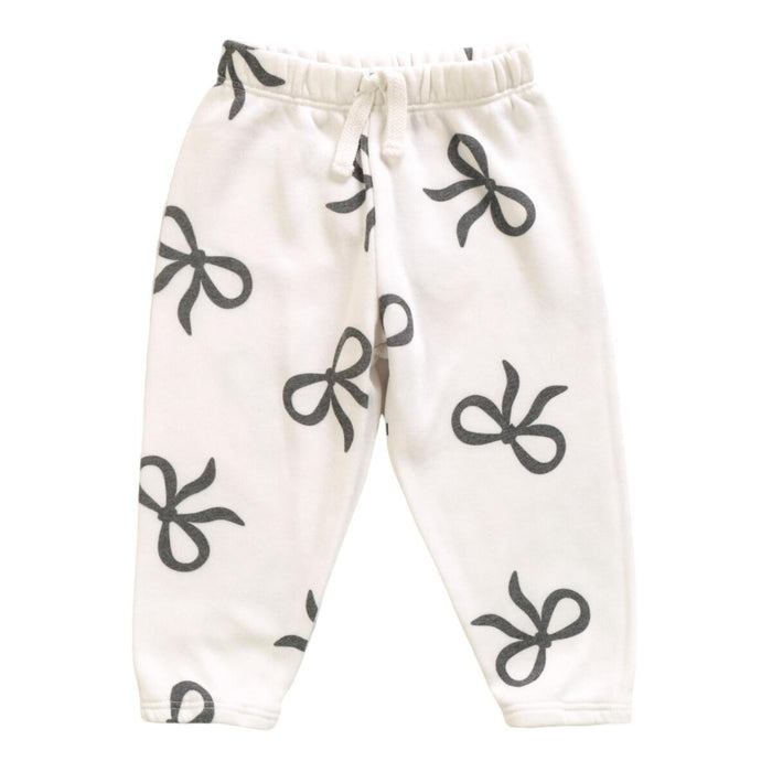 Cozii-  ATHLETIC PANT W/BK PKT BOWS WHITE