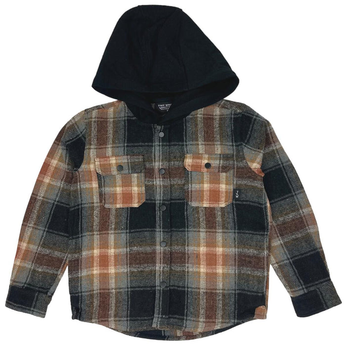 TINY WHALES- Lone Pine Hooded Flannel