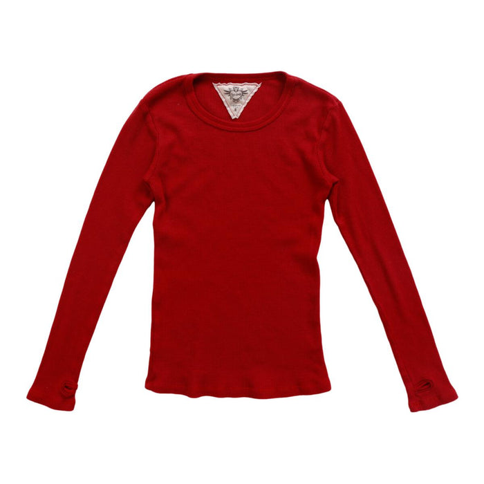 T2LOVE- L/S Crew Top W/ Thumbhole (red)