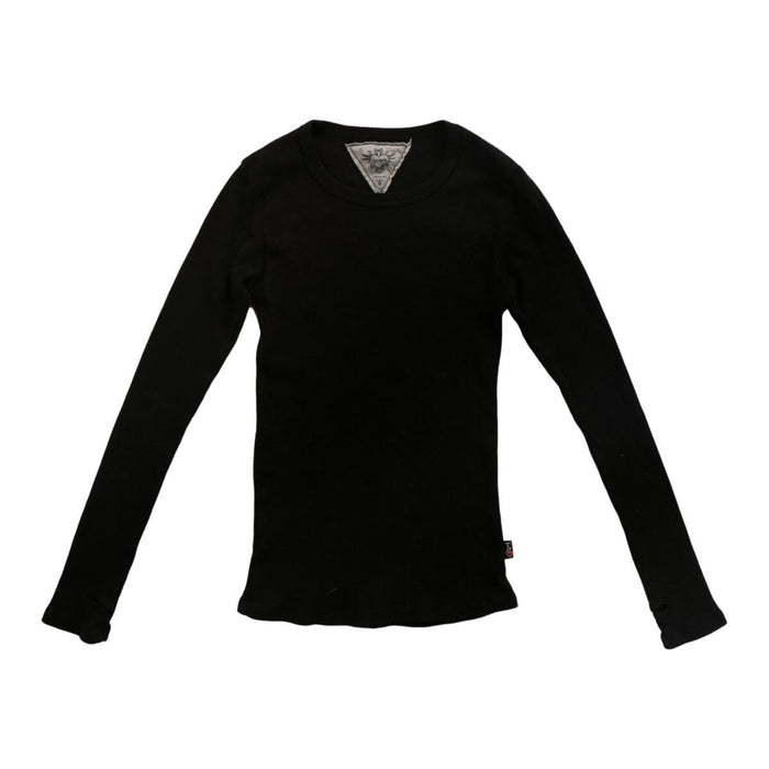 T2LOVE- L/S Crew Top W/ Thumbhole (black)