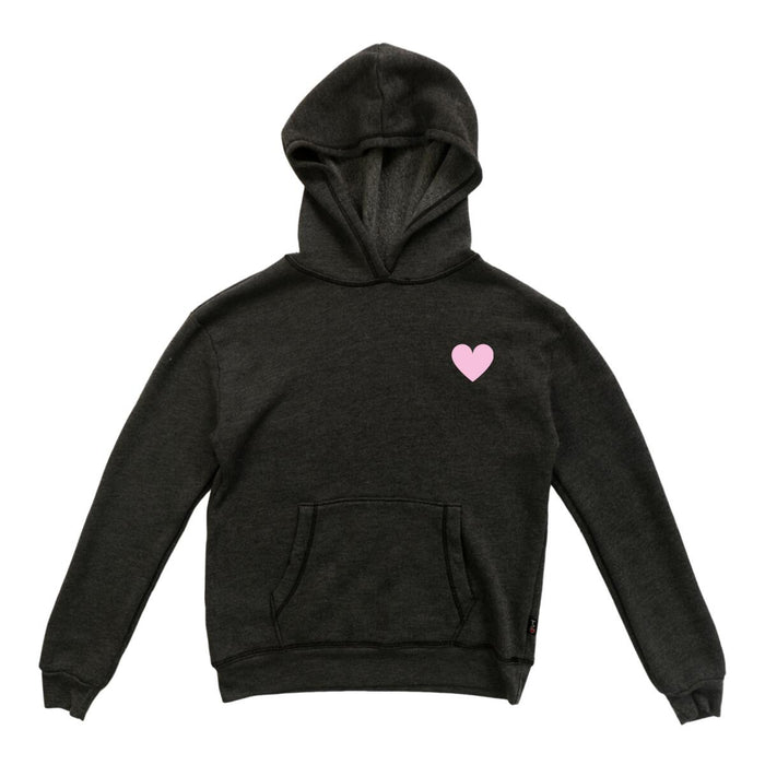 T2LOVE- Pink Heart Pullover Hoodie (black)