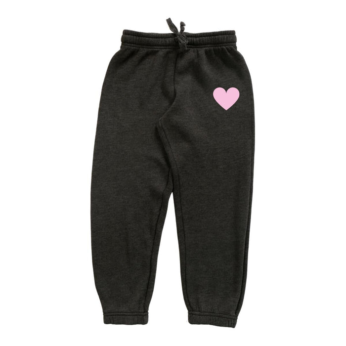 T2LOVE- Pink Heart Athletic Lose Fit Pants (black)