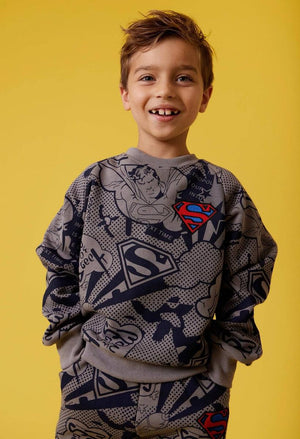 Lola and the Boys- Superman™ Fleece Set Grey