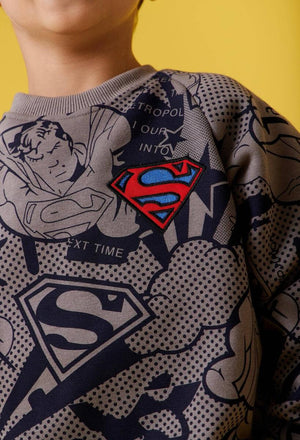 Lola and the Boys- Superman™ Fleece Set Grey