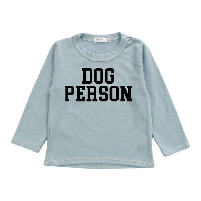 COZII- DOG PERSON L/S CREW TEE (sky blue)