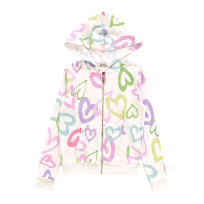 T2LOVE- Mix Heart Zip-Up Hoodie