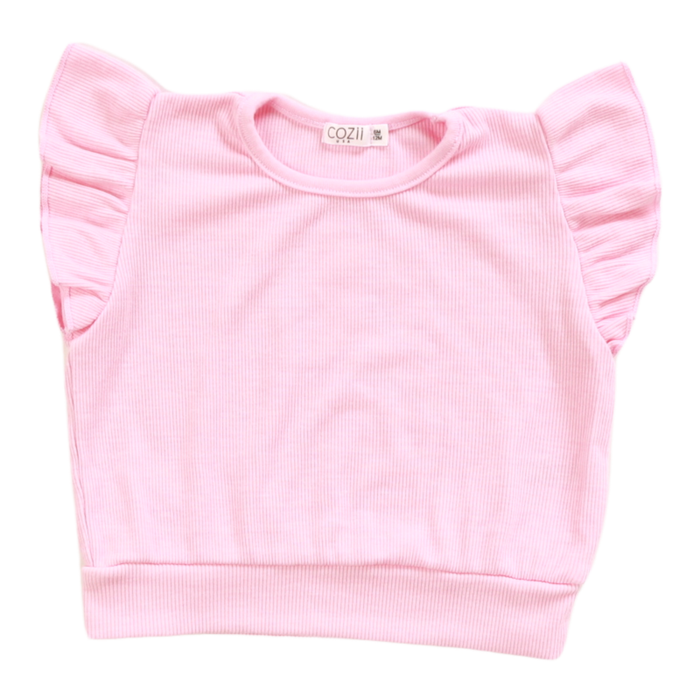 Cozii- Ruffle Sleeve Top  (pink baby)