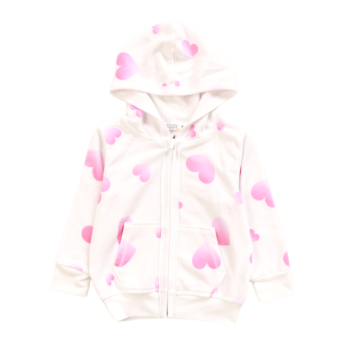 Cozii- Ombre Heart Hoodie (white)