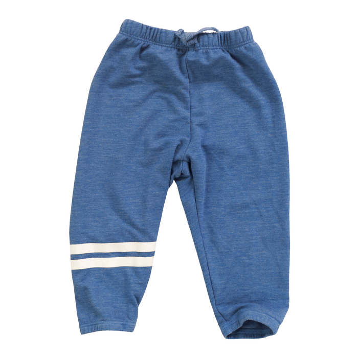 Cozii-  White Stripe Athletic Sweat Pants (river blue)