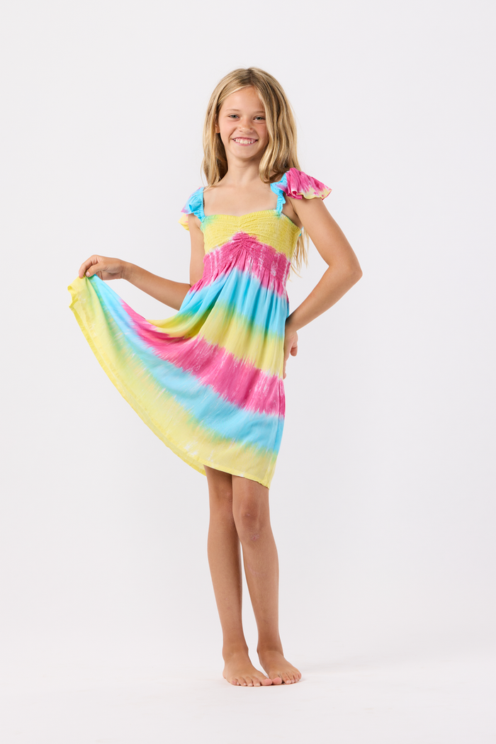 Tiare Hawaii- Kids Hollie Dress (rainbow luna)