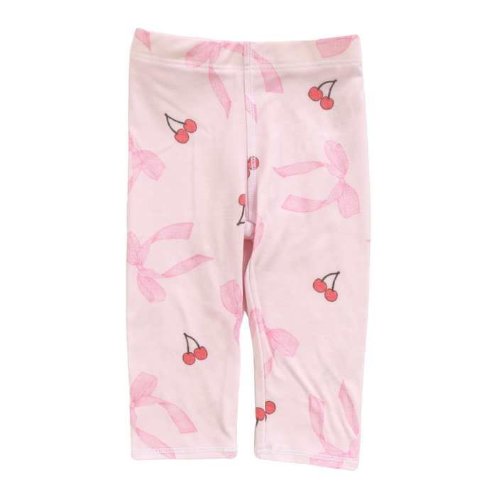 COZII- BABY LEGGING BOWS CHERRIES (PINK)