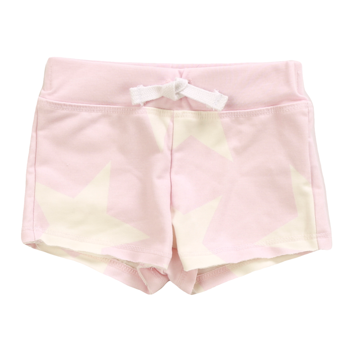 COZII- RAW EDGE BK PKT SHORT WHITE STARS (PINK)