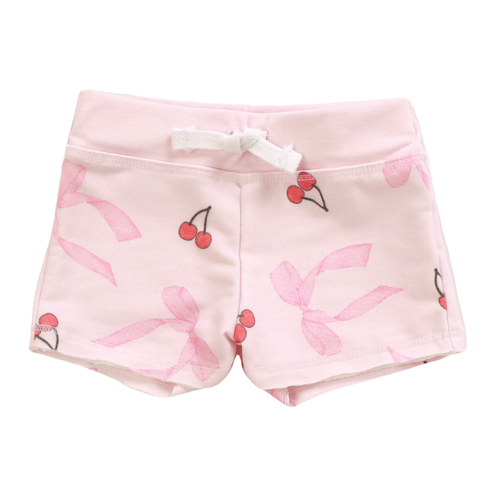 COZII- RAW EDGE BK PKT SHORT BOWS CHERRIES (PINK)