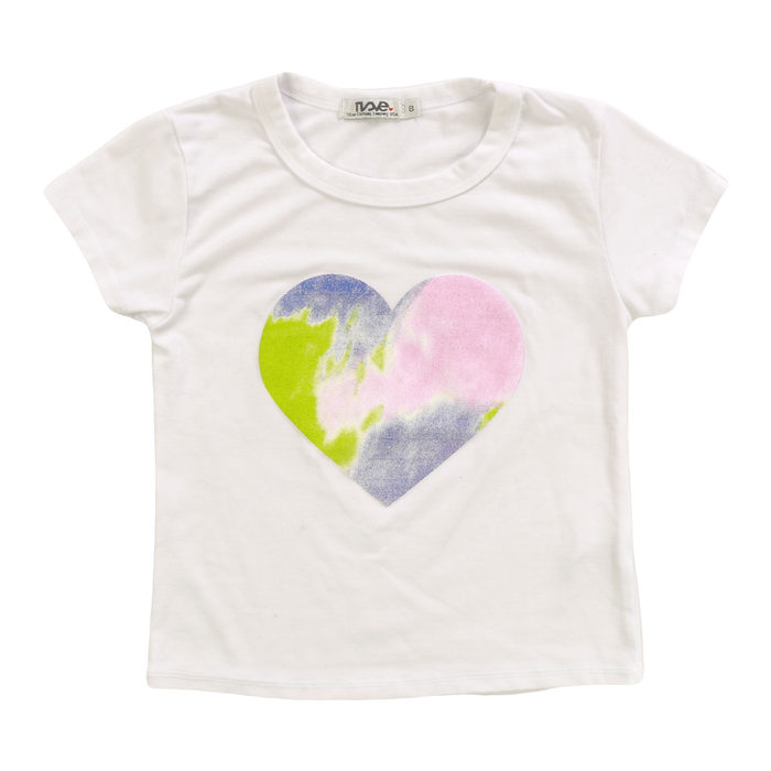 T2LOVE- S/S CLASSIC M&G FITTED TEE  Tie Dye Large Heart