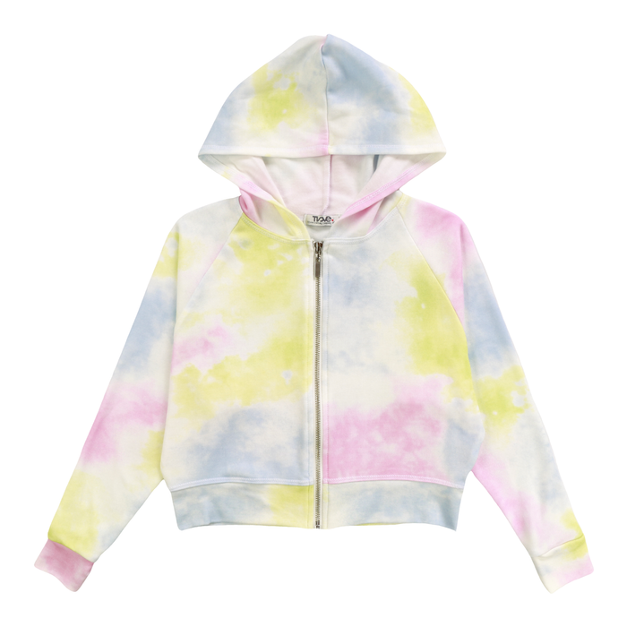 T2LOVE- L/S WIDE HOODED ZIP JKT TIE DYE