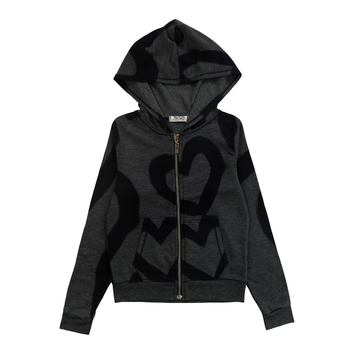 T2LOVE- HOODED ZIP JACKET (Large Hearts)
