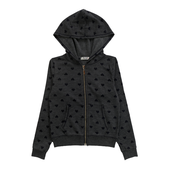 T2LOVE- HOODED ZIP JACKET (Small Hearts)